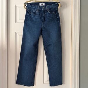 PAIGE Anessa wide leg raw hem crop jeans